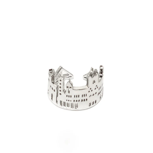 Bague Diamantée Femme Motif Paysage Urbain Sculptural, Plaqué Or Blanc et Or Rose 18K, avec Motifs Gateway India, Palais Taj Mahal et Sea Link - Product Image 5