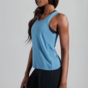 Women's <b>Blue</b> Asymmetric Halter <b>Crop</b> <b>Top</b> Knitted Spandex Polyester Breathable Hollow Out Tank <b>Top</b> Regular Length Solid Pattern - Product Image 2