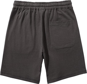 Shorts Bermuda en coton uni pour homme avec cordon de serrage à la taille et poches, style décontracté, taille mi-haute, tissu tricoté, shorts de sport - Product Image 6