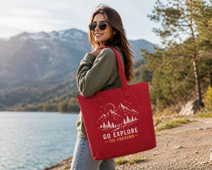 300GSM Red Canvas <b>Tote</b> Bag Large Capacity Eco Friendly Reusable Shopping Bag Custom Logo <b>Zip</b> Closure Heavy Duty Wholesale - Product Image 6