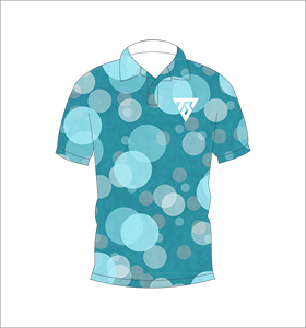 Polo de Hombre con Patrón de Círculos Teal, Sublimación Personalizada, Manga Corta, Verano, Casual, Transpirable, Ligero, para Golf - Product Image 1
