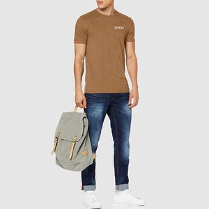 Camiseta Promocional con Cuello Redondo, Diseño de Logotipo Personalizado, Impresa, 50/50 Poliéster Algodón, 100% Algodón Transpirable, Manga Corta para Hombre, Verano - Product Image 3