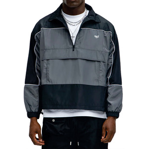 OEM Half Zip Color Block Nylon Windbreaker Men's Jacket Short <b>set</b> Custom Lightweight Streetwear Pullover Jacket Bulk Manufacture - Product Image 1