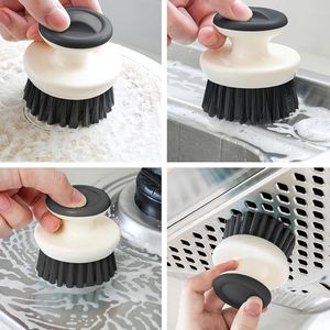 Cepillo de limpieza de platos con mango ergonómico y cerdas rígidas para fregadero, fácil de usar en la palma de la mano - Product Image 3