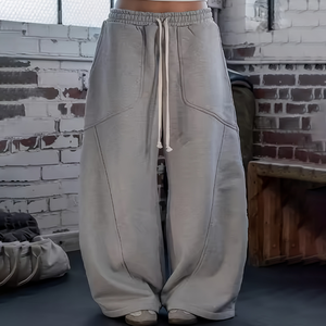 Nesta Sports Pantalon ample à jambes larges pour homme, 365GSM, en coton doux anti-plis, confortable, avec cordon de serrage à la taille, décontracté, pour couple - Product Image 4