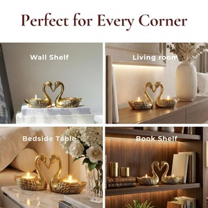 Trending Golden Swan Candle Holders Resin <b>Decorative</b> <b>Bird</b> Shape for Indoor Living Room Wedding Home Deco - Product Image 5