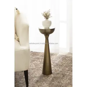 Mesa de Centro Portátil de Acero Inoxidable Hecha a Mano, Diseño Moderno Ovalado, Alta Calidad, Altura Ajustable para Sala de Estar - Product Image 2