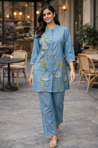 Ensemble coordonné pour femmes très demandé, manches courtes, en poly-linens et coton, écologique, toutes saisons, pour la maison et les soirées - Product Image 6