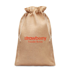 Grande borsa regalo sportiva con coulisse promozionale di iuta - Product Image 2