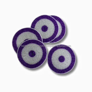 Posavasos coloridos con cuentas, juego de posavasos artesanales para fiestas, bodas y uso diario, agrega un toque de elegancia - Product Image 5