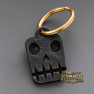 Hand Forged Iron <b>Keyring</b> with steel <b>Ring</b> Rustic Decorative Rectangular Key Holder with Traditional Geometric Design - Product Image 1