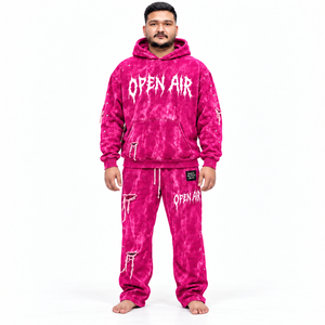 Ensemble sweat à capuche et pantalon tie-dye Rexfit pour homme – Survêtement streetwear en coton coupe ample longueur intégrale pour l'automne - Product Image 2