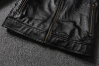 Manteau en cuir de vachette véritable veste en cuir véritable hommes vêtements crâne brodé veste d'équitation de moto automne broderie personnalisée Patch