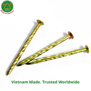 Clavos de acero chapado en amarillo de 1-3/8 pulgadas con vástago liso tipo tornillo para trabajar la madera, procedentes de Vietnam. |   Clavo galvanizado amarillo - Product Image 1