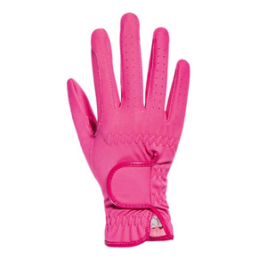 Gants de conduite en cuir rose à doigts entiers avec fermeture auto-agrippante pour femmes, usage extérieur, antidérapants, style été - Product Image 1