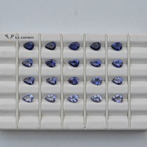 Personalizado 4x6mm Iolita Natural Forma de pera Piedra preciosa facetada Tendencia Producto caliente Alibaba Fabricantes de joyería personalizada Exportador - Product Image 3