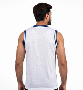 Camiseta de Baloncesto sin Mangas con Cuello Redondo Azul para Hombre, Transpirable, Antibacteriana, de Secado Rápido, Bordado 3D, Impresión Digital, Poliéster, Corte Regular - Product Image 6