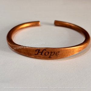 Jewelry Perfections Customized Pure Solid <b>Copper</b> Love Faith Hope Cuff <b>Bracelet</b> for Women Handmade Designer Stackable Party - Product Image 3