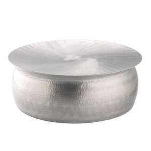 Mesa Auxiliar Decorativa Hecha a Mano de Aluminio de Lujo, Tamaño Grande, Acabado Plateado Brillante, con Diseño Elegante, Mesa de Centro - Product Image 5