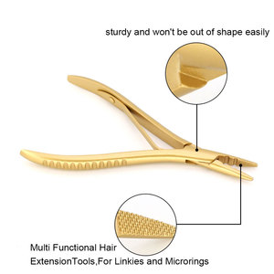 Professional Hair Extension <b>Pliers</b> Custom Logo Stainless Steel Golden Hair Extension <b>Tools</b> <b>Multi</b> Functional <b>Pliers</b> - Product Image 4