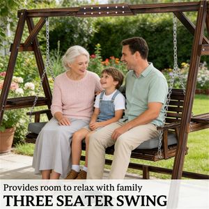 Columpio de Patio Color Marrón Carbonizado para Jardines, Piscinas, Patios Traseros, para Uso en Porches y Terrazas - Product Image 2