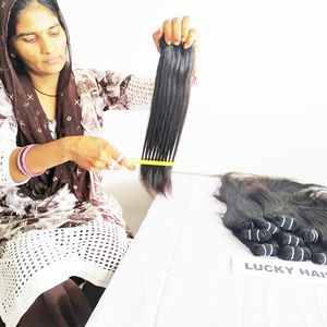 ผมมนุษย์แท้บริสุทธิ์แบบ100% ผมตรงสีดำธรรมชาติแบบไม่ผ่านกระบวนการผมต่อแบบอินเดีย - Product Image 5