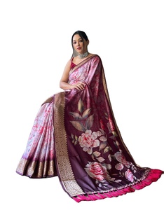 Sari avec Blouse Vêtements pour Femmes Tenue de Fête Quotidienne en Coton Doux et Soie Sari Vente en Gros Prix Bas par Royal Export - Product Image 1
