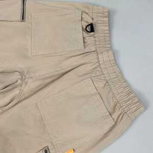 Pantalones Cargo Beige para Hombre, Cintura Elástica, Múltiples Bolsillos, Estilo Ropa de Trabajo, Transpirables, para Verano, con Bolsillos con Cremallera - Product Image 3