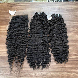 Extensions de cheveux humains bruts bouclés birmans vietnamiens en mèches avec closure en dentelle pour perruques Lace Front - Product Image 3
