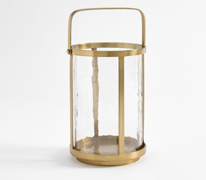 Straight <b>Brass</b> Round Handmade <b>Lantern</b> with Clear Glass Panels Heat Resistant Reusable High Quality Home Decoration for Christmas - Product Image 6