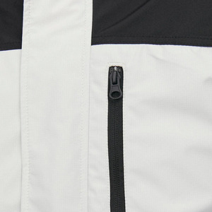 <b>Men's</b> Hooded Color Blocking Waterproof <b>Puffer</b> <b>Jacket</b> Regular Fit Black <b>White</b> PU Coated Outdoor Sporty Style Zipper Closure - Product Image 4