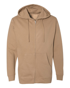 Sweat-shirt polaire zippé à capuche pour homme, couleur unie, coupe décontractée, vêtement d'automne, marque privée, vente en gros - Product Image 1