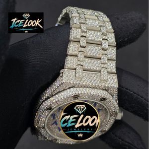 นาฬิกาข้อมือผู้ชาย ICE LOOK หรูหรา ตัวเรือนสแตนเลสสตีล ขนาด 40 มม. หน้าปัดทรงกลม ระบบควอตซ์ พร้อมกระจกแซฟไฟร์ และคุณสมบัติเรืองแสง - Product Image 3