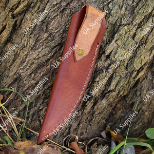 Étui à couteau en cuir premium cousu main, sur mesure, en cuir de vachette épais, léger, pour lame fixe, tactique extérieur - Product Image 3