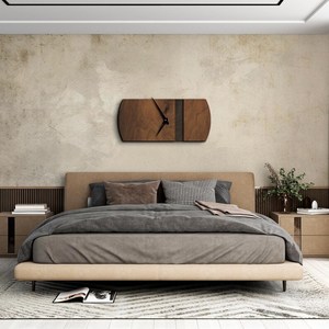Reloj de Pared de Péndulo de Madera Iroko Sólida de Diseño Moderno - Decoración de Pared - Reloj de Madera Contemporáneo - Product Image 2