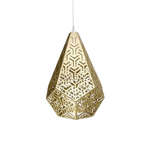 Lámpara colgante hexagonal moderna de metal geométrico en blanco y negro con cobre para isla de cocina, comedor, bar. - Product Image 5