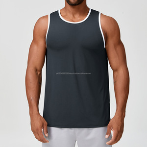 Camiseta Deportiva de Tirantes para Hombre, de Secado Rápido, Transpirable, para Gimnasio, Running, Fitness, de Poliéster y Algodón, sin Mangas, con Estampado, Color Sólido, Estilo Atlético - Product Image 5