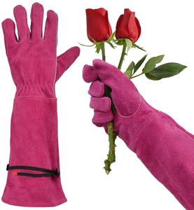Wholesale <b>Ladies</b> Long Sleeves <b>Garden</b> <b>Gloves</b> Rose Pruning Planting Work <b>Gloves</b> Cowhide Leather Goatskin Anti-Slip Thorn Nylon - Product Image 1