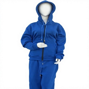 Royal Blue Unisex Athletic Tracksuit Set Regular Fit <b>Sweat</b> <b>Top</b> Jogger Bottom 100% Organic Cotton Breathable Quick Dry 2 1 Design - Product Image 1