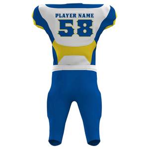 Ensemble d'uniformes de football américain, taille plus, unisexe, adultes, manches courtes, 100% polyester, tissu imprimé par transfert thermique, respirant et anti-transpiration - Product Image 2