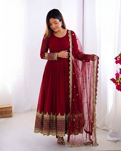 Party Wear Ready To Wear Fully Stitched Embroidery Sequence Work Georgette Gown With <b>Dupatta</b> Set - Product Image 3