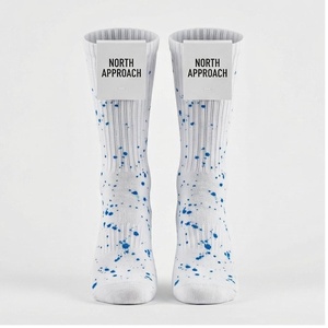 Crew <b>Socks</b> Geometric Pattern Blue Breathable <b>Running</b> <b>Socks</b> for Adults Spring Season - Product Image 1