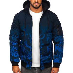 Chaqueta Bomber de Invierno para Hombre, Diseño de Lona, Ecológica, Gruesa, con Capucha, Cierre de Cremallera, Impermeable, Acolchada, Personalizable - Product Image 2