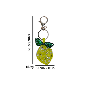 Colgante Decorativo para Bolso con Bordado de Perlas Serie Frutas: Cereza, Fresa, Piña. Accesorios de Llavero. - Product Image 2