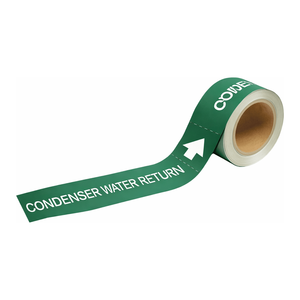 Marcadores Flexibles para Tuberías de Retorno de Agua de Condensador Brady, 1 pulgada de alto x 8 pulgadas de ancho, para HVAC y Tuberías Industriales - Product Image 1