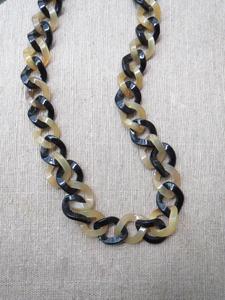 MN EXPORTS Collar de Cadena de Eslabones Hecho a Mano con Cuerno de Búfalo Redondo Pulido Ecológico Negro Natural, Fornituras de Joyería de Uttar Pradesh - Product Image 5