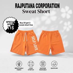 <b>Men</b> Cotton Drawstring <b>Sweat</b> <b>Shorts</b> Baggy Oversize Print Winter Street Wear <b>Sweat</b> <b>Shorts</b> Casual 100% Fleece Breathable <b>Shorts</b> - Product Image 1