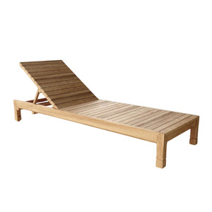 Tumbona de Madera de Teca con Cojín, Muebles de Patio Reclinables para Exteriores, Diseño Contemporáneo - Product Image 6