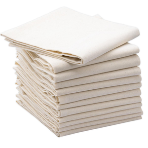 Serviettes de table en coton tissé 100 % pour traiteur et banquets, 28x28, haute absorption, blanches, ourlées, pour cuisine et événements - Product Image 4