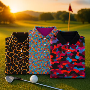 Nesta Sports High Quality Men’s Performance Golf Polo Shirt Embroidered Sublimation 88% Polyester 12% Spandex <b>3</b>-Button Custom - Product Image 1